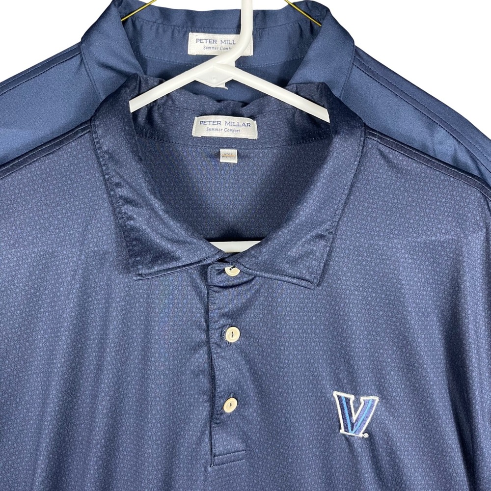 Peter‎ Millar Polo Golf Shirt Men XXL Navy Blue Villanova Summer Comfort 2PK